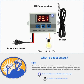 XH-W3002 Mikroarvuti Digitaalne Termostaat Temperatuuri Kontroll-Lüliti 110V-220V 1500W Temperature Controller, Veekindel Sond