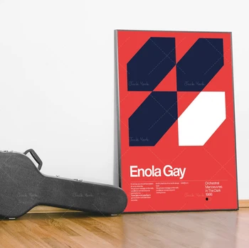 Enola Gay - Orkestripala Manöövrid pimeduses - OMD - Uus Laine laul Minimalistlik Šveitsi Graafilise Disaini Kunst Prindi