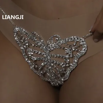 Sexy Bikini Crystal Keha Kett Liblikas Kolm-punkt Thong Rinnahoidja Kett Nimme Kett Kõhu Kett портупея arnes para mujer