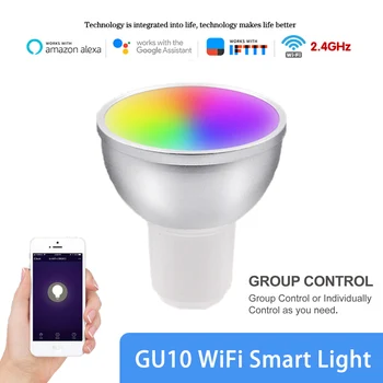 5W GU10 RGBCW Juhitava Led Pirn Led Tõmbamisega Smart Led Lamp Valgustus Smart Elu APP Tööd Alexa Google ' i Kodu Smart Home