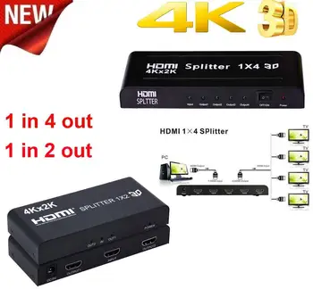 4Kx2K 1x2 HDMI Splitter 1X4 Video Converter 4K 3D 1080P 60Hz 1: 4 Väljund PS3 PS4 TV Box DVD Arvuti ARVUTI HD-Projektor