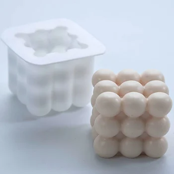 Silikoon Küünal Hallituse 3D Kuubik Square Mull DIY Non-stick Magustoit Mousse Kook Hallituse Ahju Ohutu Krohv, Käsitöö Seep Hallitus