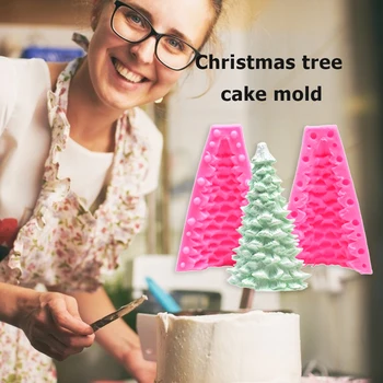 3D Christmas Tree Silikoon Küünal Hallituse Kook Dekoreerimiseks Vahendid Fondant Candy Küpsetamine Hallituse Jõulud Tähistamine Uus Aasta Pidu