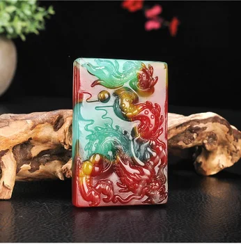 Loomulik Värv Jade Dragon Ripats Kaelakee Hiina Käsitsi Nikerdatud Võlu Ehted Mood Tarvikud Amulett Mehed Naistele Kingitusi