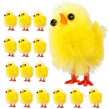 60PCS Lihavõtted Chicks Kollane Muna Kaunistamiseks Mänguasi Kevadel Kodu Aed Decor Pool Soosib ja Kingitusi Lastele ramadan teenetemärgi