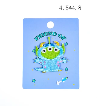 2TK Cartoon Kolme Silma Välismaalase Plaaster Stick kohta Embroideryapplique Riiete Kott Mobiiltelefoni Juhul Lapsed Riie Kleebised Hulgimüük