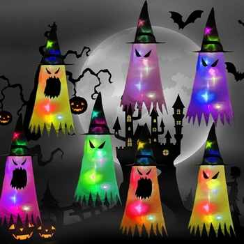 Halloweeni Dekoratsioonid Vaimu Windsock Müts LED Valgus, mis Rippus Õudne Lipu Tuul Streamer Siseruumides Väljas Õue Poole Rekvisiidid
