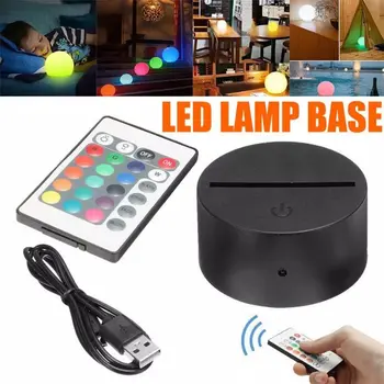 Modernx Must USB-Kaabel Puldi Night Light Touch Lüliti Akrüül 3D Led Öösel Lampi kokku pandud Alus Kodu Magamistuba Decor