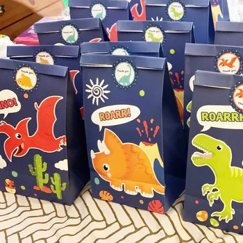 5tk Dinosaurus Paber Goodie Kotid Komme Ravida Kotid Kasti Dino Teema Kids Sünnipäevaks Müha Isiku Kasuks Baby Shower Pool Tarvikud