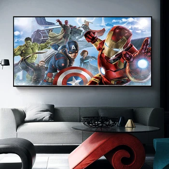 Marvel Lõuendile Maali Superkangelane Kapten Ameerika (Iron Man Plakatid ja Pildid Seina Art Pilte Elavad Kodus Ruumi Kaunistamiseks