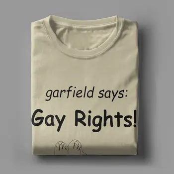 Meeste T-Särk Garfield Ütleb Gay Õiguste Uudne Puuvillane Särk Särk, Lühikesed Varrukad Cat T-Särk ümber Kaela Riided Graafiline