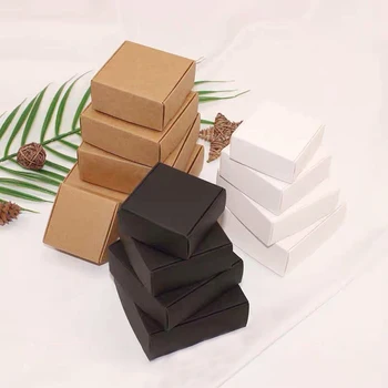 5tk Väike Jõupaber box,pruun kartong käsitsi valmistatud seep box,valge käsitöö raamatut kinkekarbis,must pakend ehted box