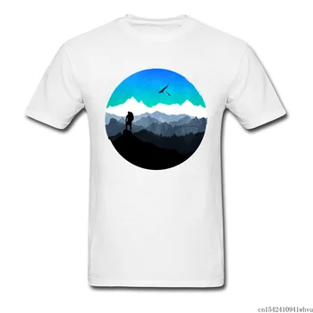 Everesti Mägi Vallutaja Ilus Landsca Must T-Särk Meestele, Akvarell Esteetiline Suve Algul Colar Lühikese Varrukaga T-särk
