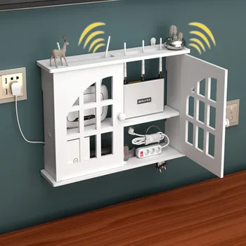 Suur Wireless Wifi Ruuter Riiul Kirjaalused Kaabel Power Bracket Seina Riputamise Plug Juhatuse Diy Home Decor Kaitse Mööbel