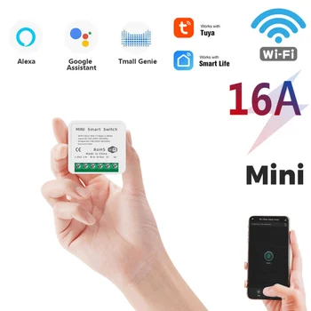 10/16A Tuya WiFi Smart Lüliti Led Smart Elu Push Moodul Toetab 2-Tee RAKENDUSE Voice Relee Taimer Google ' i Kodu Alexa Smart Home