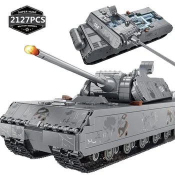 2127Pcs WW2 Panzer VIII Maus Tank Mudel Kogumispunkt ehitusplokid Tehnilised Sõdur Sõjalise Tellised, Haridus Mänguasjad, Laste