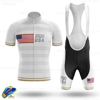 2020 USA Jalgrattasõit Rõivad Meeste Jalgrattasõidu Jersey Set MTB Jalgratas Riided Bike Kandma Riideid, mis on Maillot Ropa Ciclismo Triatloni Ülikond