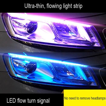 1 tükk ultra-õhuke auto LED päevasõidutuli voolik LED valgus baar värvikas vee valguse suunamiseks auto päevasõidutuli baar