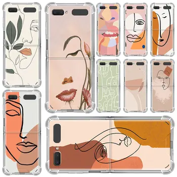 Joonised Abstraktne Nägu Kate Samsung Galaxy Z Flip & ZFlip 5G Anti-Knock Selge Telefoni Juhul 6.7 