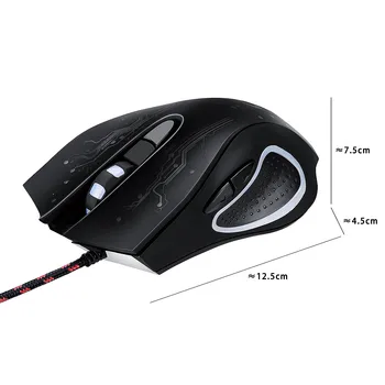 Professionaalne 3200DPI 6 Nupud Reguleeritav Optiline USB Wired Gaming Mouse