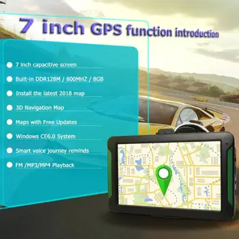 S7 7 tolline Kaasaskantav 8GB Touch Ekraani HD Car-GPS Navigeerimine FM-Saatja 2018 Viimane Euroopa Kaart, Auto, Veoauto GPS Navigator