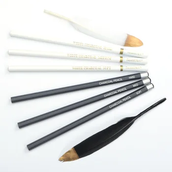 SeamiArt 3tk Must/Valge Soft/Medium/Hard Puusüsi Pliiats Belgia Väljas Maali Sketching Kunstitarbed