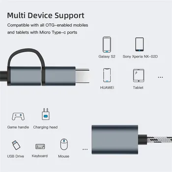Mobiiltelefoni USB 3.0 Kaks Ühes OTG Adapter Cable Type-C Mikro-Interface Converter Mobiiltelefon Laadimine Line