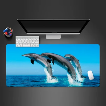 Enimmüüdud Õnnelik Dolphin Mouse Pad Kõrge Kvaliteedi Hiire Matt Mängu Meeskond PC Mäng Arvuti Klaviatuuri Mängu Matid jõulukinke