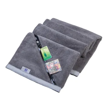 Sport rätik fitness higi-imav kiire-kuivatamine lukuga tasku rätik pehme jooga rätik