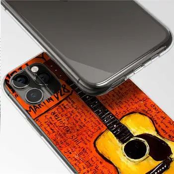 Kitarri Muusika Pehme Mobiiltelefoni Hõlmab, IPhone X XS MAX SE 2020 XR 11 11Pro 12 Mini Shell 8 7 6 6S Pluss Läbipaistev TPU Juhul
