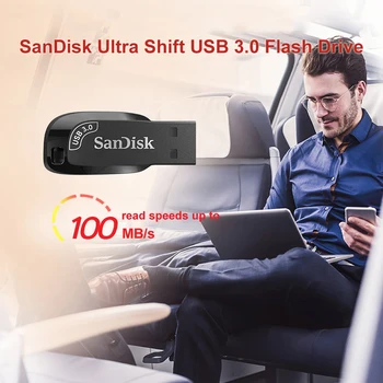 SanDisk USB 3.0 Flash Disk 32GB 64GB 128G 256GB Mini Võti Pendrive Koos kaelapaela kinnitamine Must Flash Drive Memory Stick Arvuti