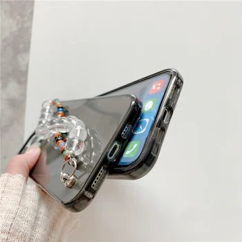 Värvikas bead Chain randmepael telefoni case For iphone 11 11Pro 12Pro Max X Xs max SE2020 XR 7 8Plus Selge, põrutuskindel kate