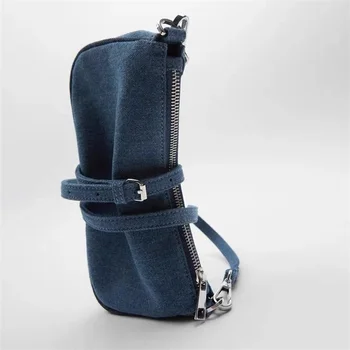 Mood Naiste Kott Rahakotid ja Käekotid Luksus Disainer Kaenla all Kott Vintage Blue Denim Õla Crossbody Kott Naistele Bolsos