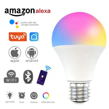 9W WiFi Smart Lamp B22 E27 RGB LED Lambi Tööd Alexa/Google Kodus 85-265V RGB+Valge Juhitava Taimeri Funktsioon Magic Lamp