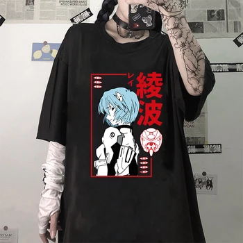 UUS Naiste T-särgid Ayanami Rei Shinji Ikari Asuka Langley Soryu Anime Graafiline Print Suvel Streetwear Ulzzang Harajuku T-Särk 2