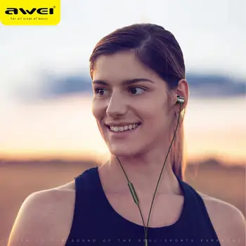 AWEI Z1 Sport Juhtmega Stereo Kõrvaklapid kõrva Muusika Mikrofoniga Peakomplekti 3,5 mm L Painutamine Neli Dünaamiline Peakomplekti telefoni Earbuds