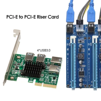 Uus Uuendada PCIE 1 kuni 4 Extender PCI-E PCI-E Adapter PCI-Express Pesa, et 1x 4x 16x USB 3.0 Ärkaja Kordaja Kaardi Converter