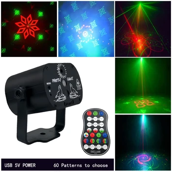 Mini LED Pool Tuled USB DJ Disco light 60 Mustrid Värviline Valgustus Mõju Laserlight Projektor Müügiks Pulmi, Sünnipäeva