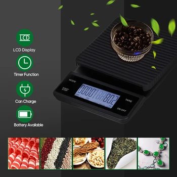 Köök Skaala BT Digitaalne Toidu Toitumisalase teabega Skaala Toiteväärtust Kalkulaator ja Taimer 3kg/0,1 g Touch Control 5 Ühikut USB-Laadimine