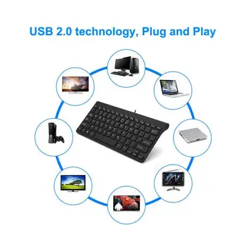 Kuum Mini Juhtmega Klaviatuuri USB-78 Võtmed Veekindel Home Office Must Valge Klaviatuuri ARVUTI Desktop Sülearvuti Sülearvuti