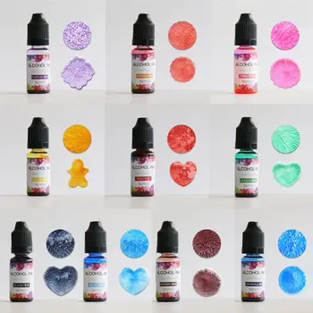 24 Värve 10ML Kunsti Tint Alkoholi Vaik Pigment Kit Vedel Vaik Värvaine Värvi Tint Difusiooni UV-Epoksü Vaik Ehted Tegemine