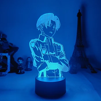 Anime Rünnak Titan Joonis Mudel LED Night Light Levi Ackerman Tegevus Arvud, 3D-Lamp Teenetemärgi Sünnipäeva Kingitused Tilk Laevandus
