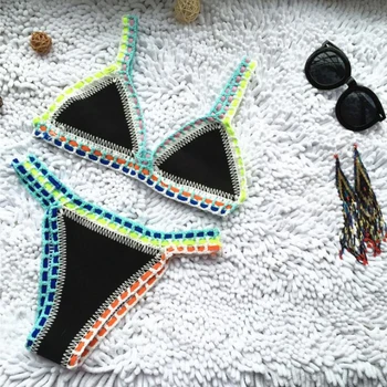 Micro Bikini 2020 Naiste Käsitöö Heegeldatud Koo Supelrõivad Päitsed Segast trikoo Ujumistrikoo Biquini Thong Bikiinid traje de bano