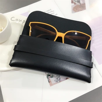 Uus Nahk Käsitöö prillid kotti vastupidav kaasaskantav kasseti päikeseprillid kotti PVC nahk pehme kott