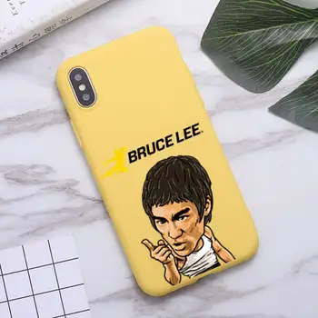 Bruce Lee Telefon Case For iphone 12 11 Pro Max Mini XS 8 7 6 6S Pluss X SE 2020 XR Candy kollane Silikoon kate