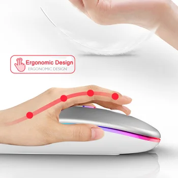 Laetav Juhtmeta Hiir Bluetooth-Ühilduva RGB Backlight Juhtmeta Vaikne Mause Ergonoomiline Gaming Mouse Sülearvuti