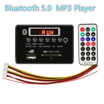 Bluetooth-5.0 MP3 Bluetooth dekodeerida juhatuse mängib kadudeta audio, FM-USB-SD-kaardil kaustas mängida puidu audio paneel