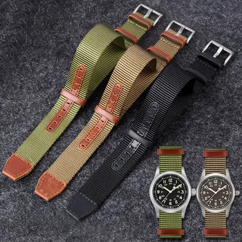 Premium Kvaliteet NATO Nailon 20mm 22mm Watchband Turvavööde Khaki Sõjalise Spordi Lõuend Randme Bänd Käevõru Hamilton Kella Rihm