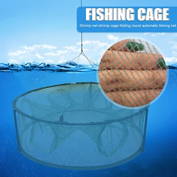 Automaatne Fishing Net Lõksu Puuri Ringi Kuju Avamist Krabid Vähid Salehomaari Püük Net Püüdmine Puuri 60x17cm