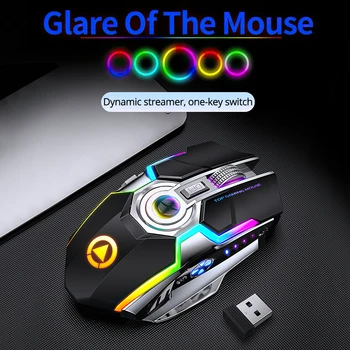 Travor Traadita Mehaaniline Hiir, 2.4 G USB Hiir, Vaikne Gaming Mouse RGB LED Taustavalgustusega Optiline Hiir Arvuti Office Sülearvuti